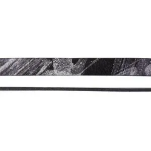10mm Black and Silver Ornate Printed Flat Leather by the Foot