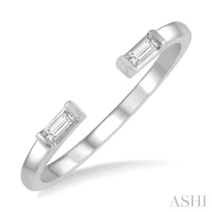 1/10 ctw Open Center Petite Baguette Diamond Stackable Ring in 10K White Gold 1/10 ctw Open Center Petite Baguette Diamond Stackable Ring in 10K White Gold