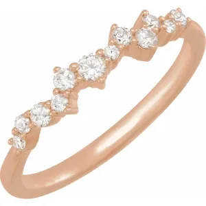 14K Rose Gold 1/4 CTW Lab-Grown Diamond Scattered Stackable Ring