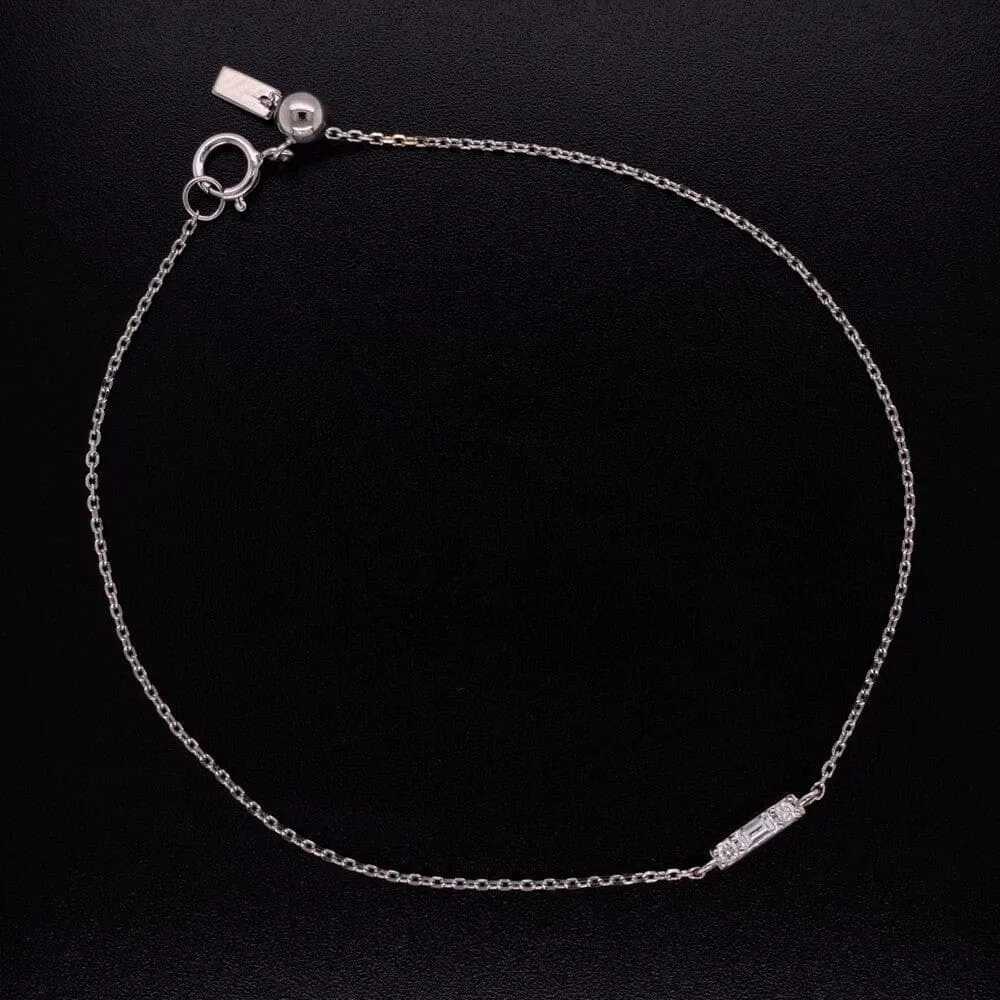 14K WG Baguette Diamond Bar Bracelet 7’ Regard Jewelry Austin, Texas