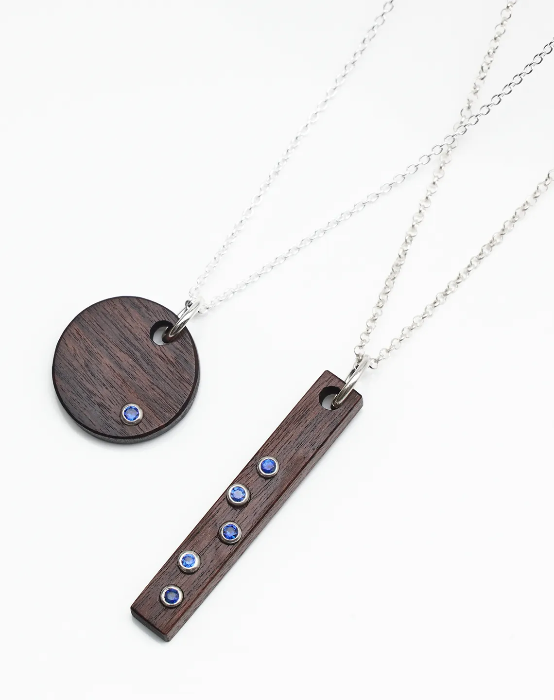 5 BLUE SAPPHIRE BAR - Silver