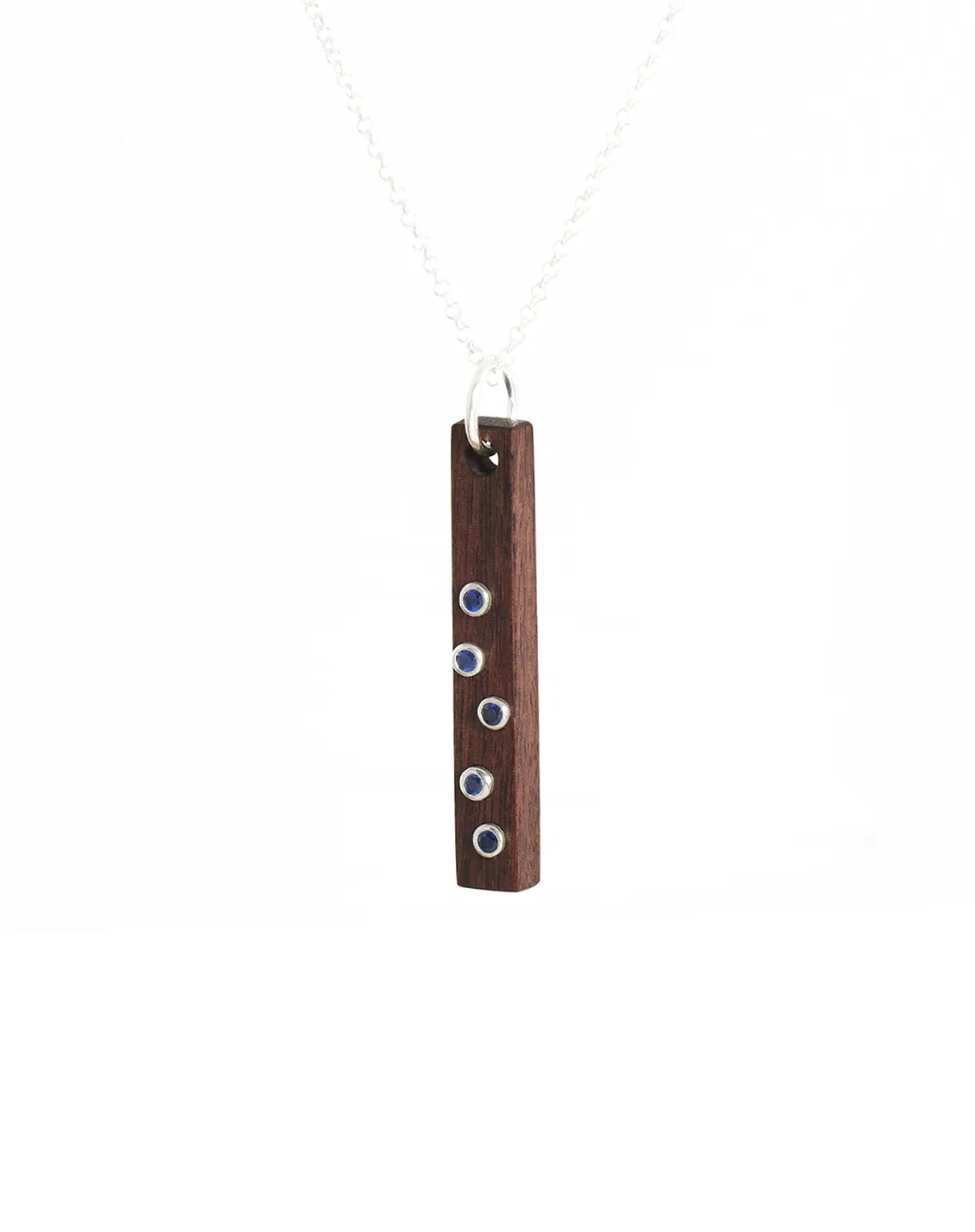 5 BLUE SAPPHIRE BAR - Silver
