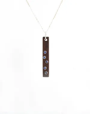 5 BLUE SAPPHIRE BAR - White Gold