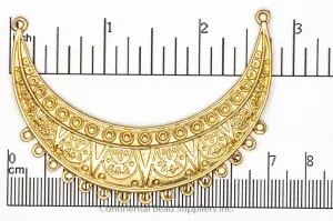 70mm Curved Ornate Collar Pendant - Made of Pewter - Satin Rhodium Silver and Satin Hamilton Gold Finishes - Sold by the Piece - K93 70mm Curved Ornate Collar Pendant - Made of Pewter - Satin Rhodium Silver and Satin Hamilton Gold Finishes - Sold by the Piece - K93