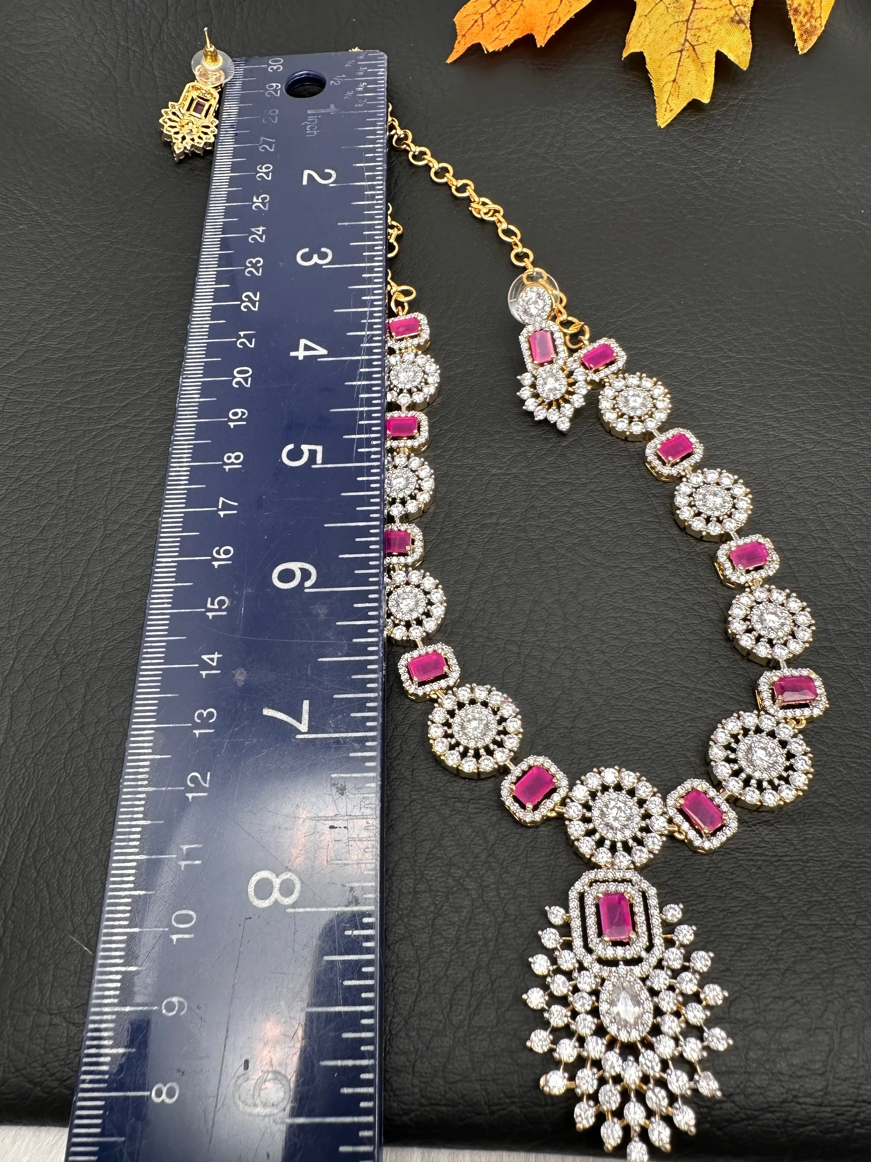 AD Color Stone Dainty Necklace