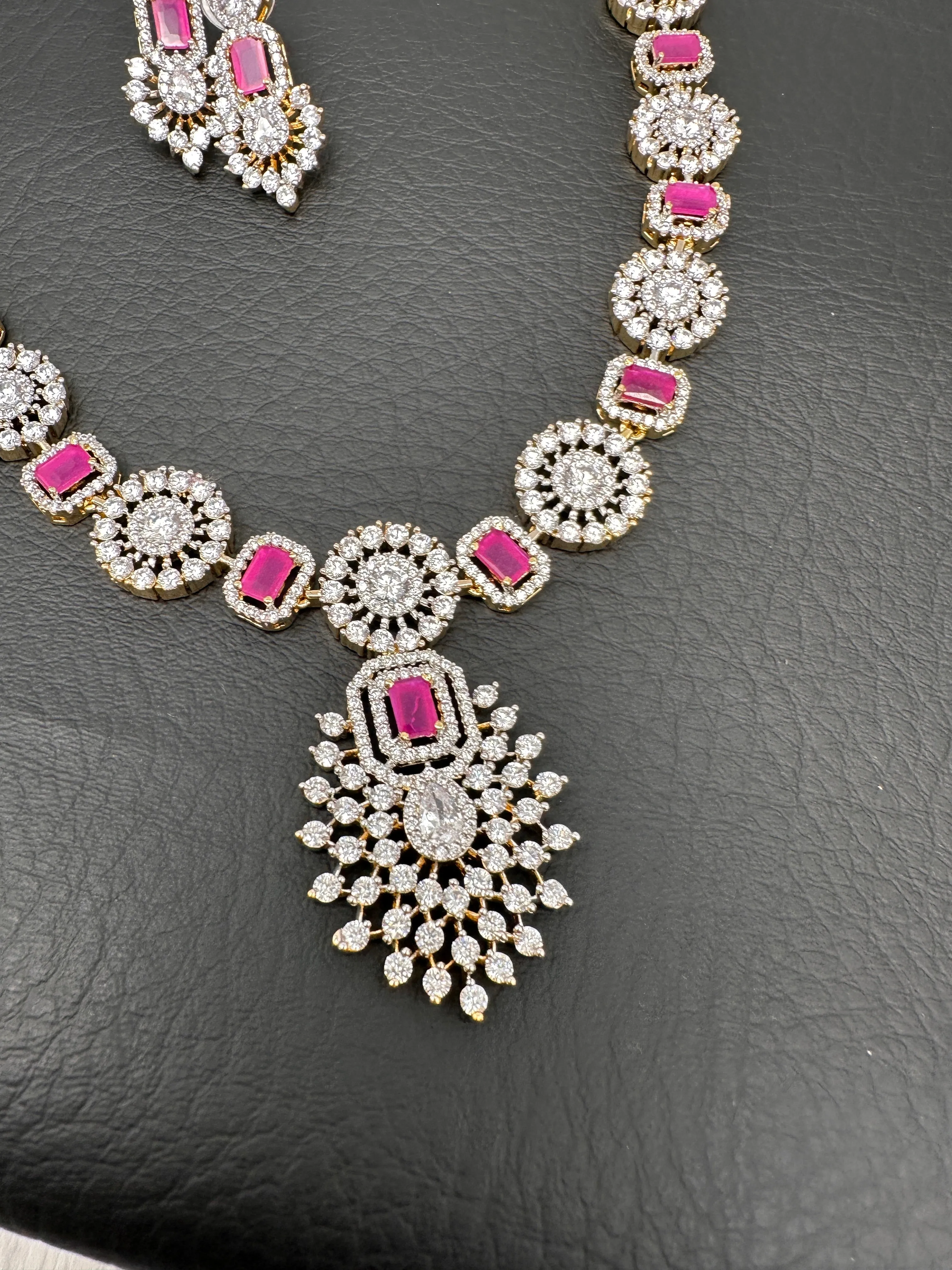 AD Color Stone Dainty Necklace