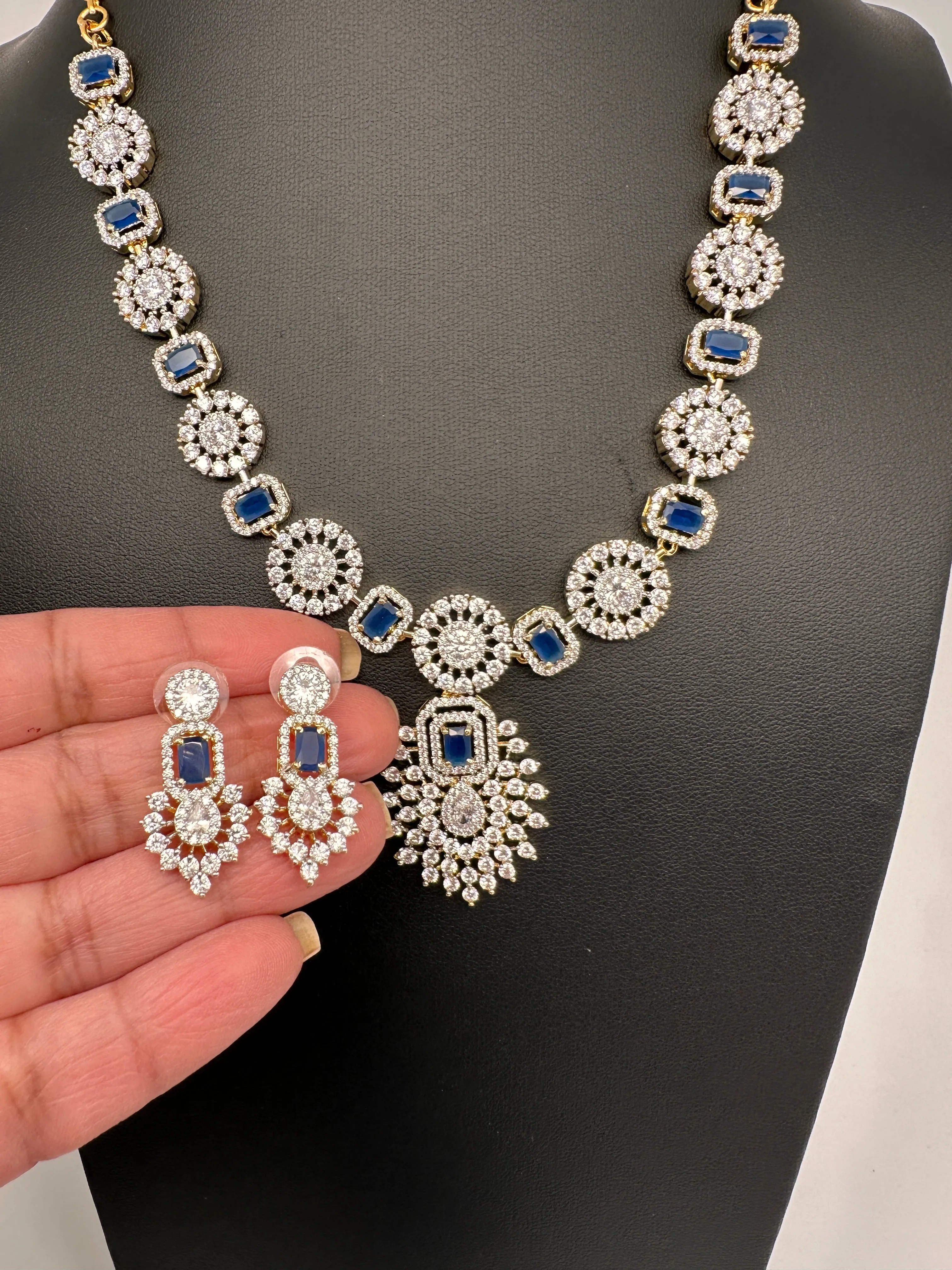 AD Color Stone Dainty Necklace