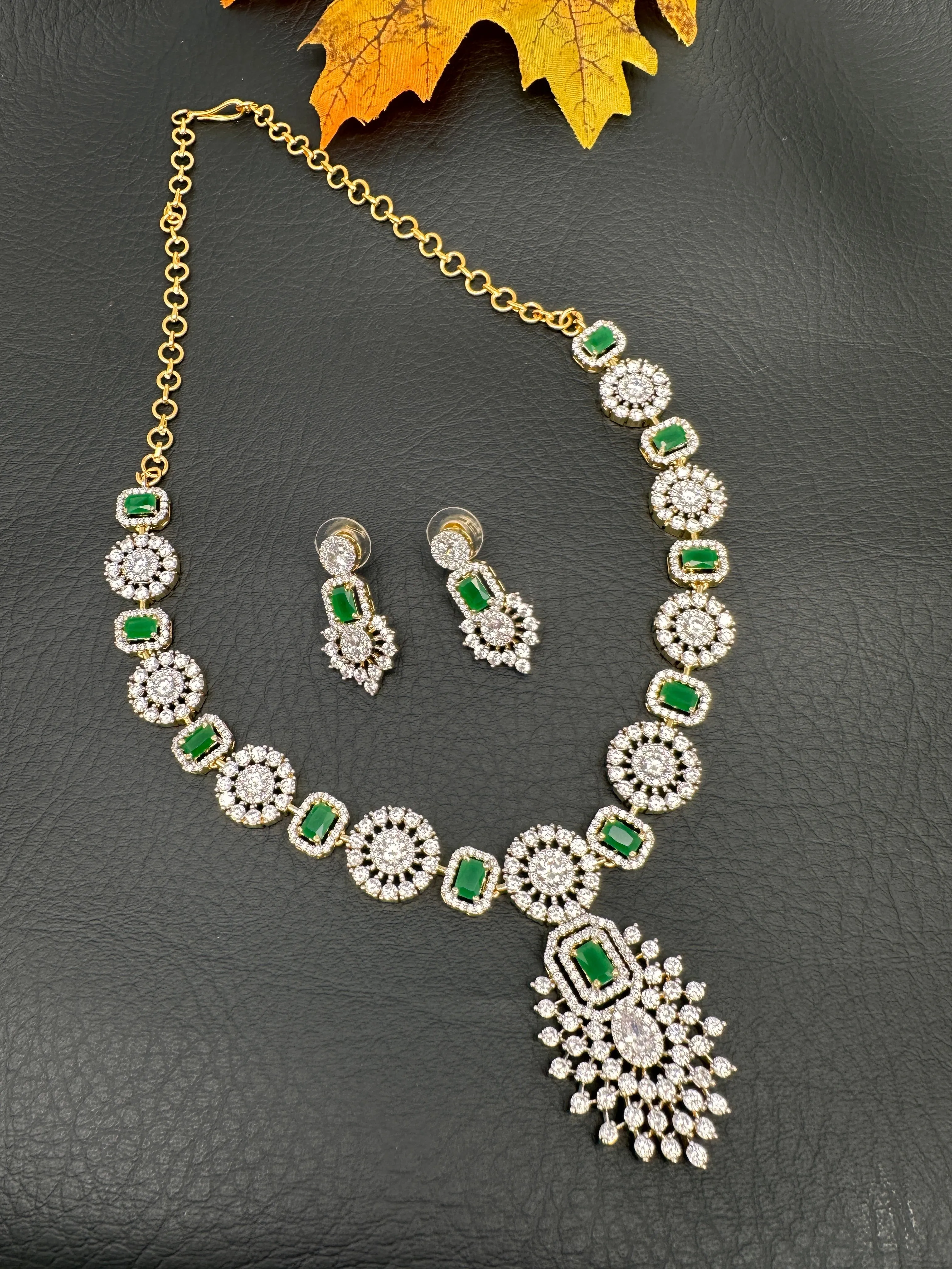 AD Color Stone Dainty Necklace