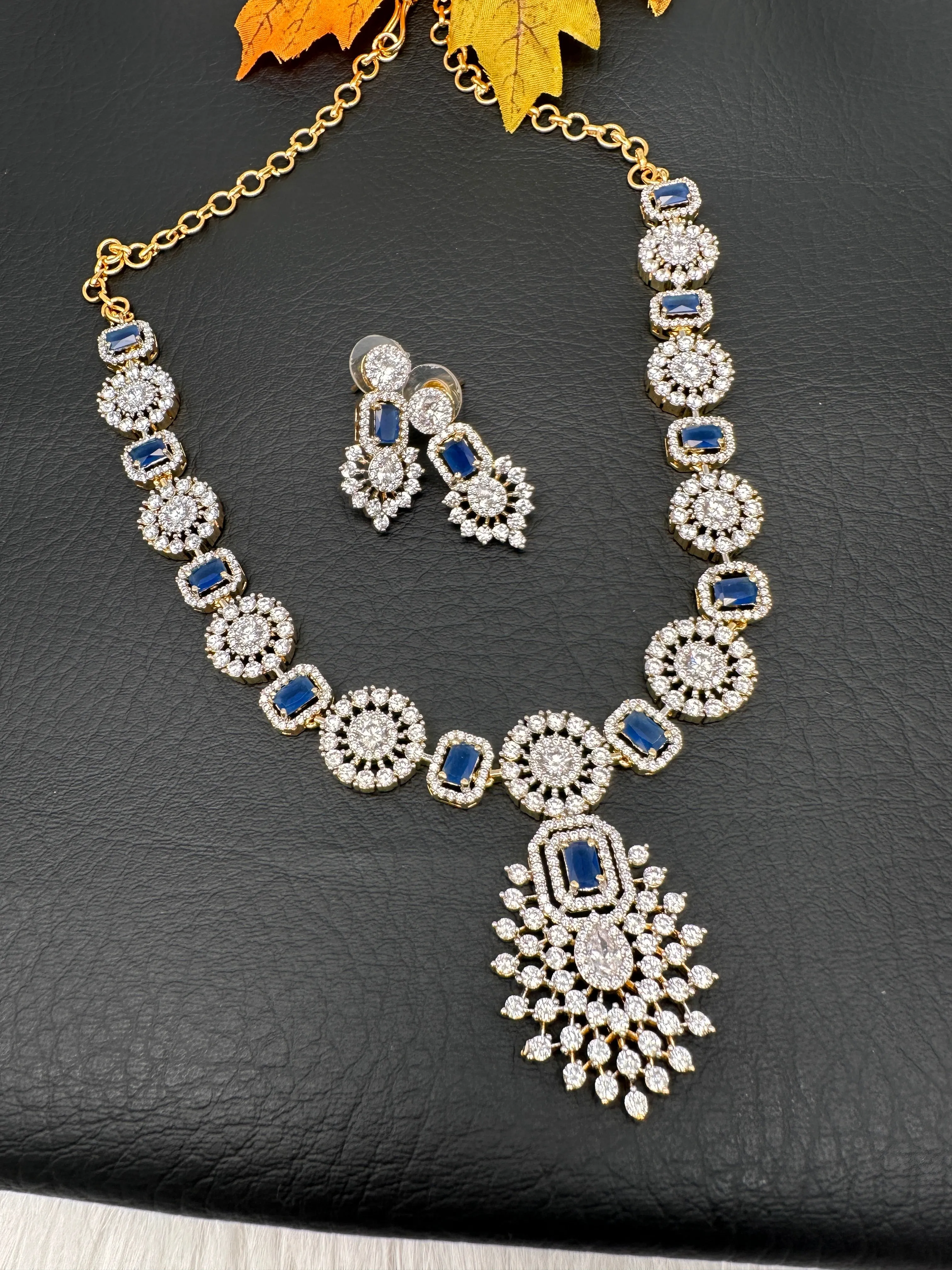 AD Color Stone Dainty Necklace
