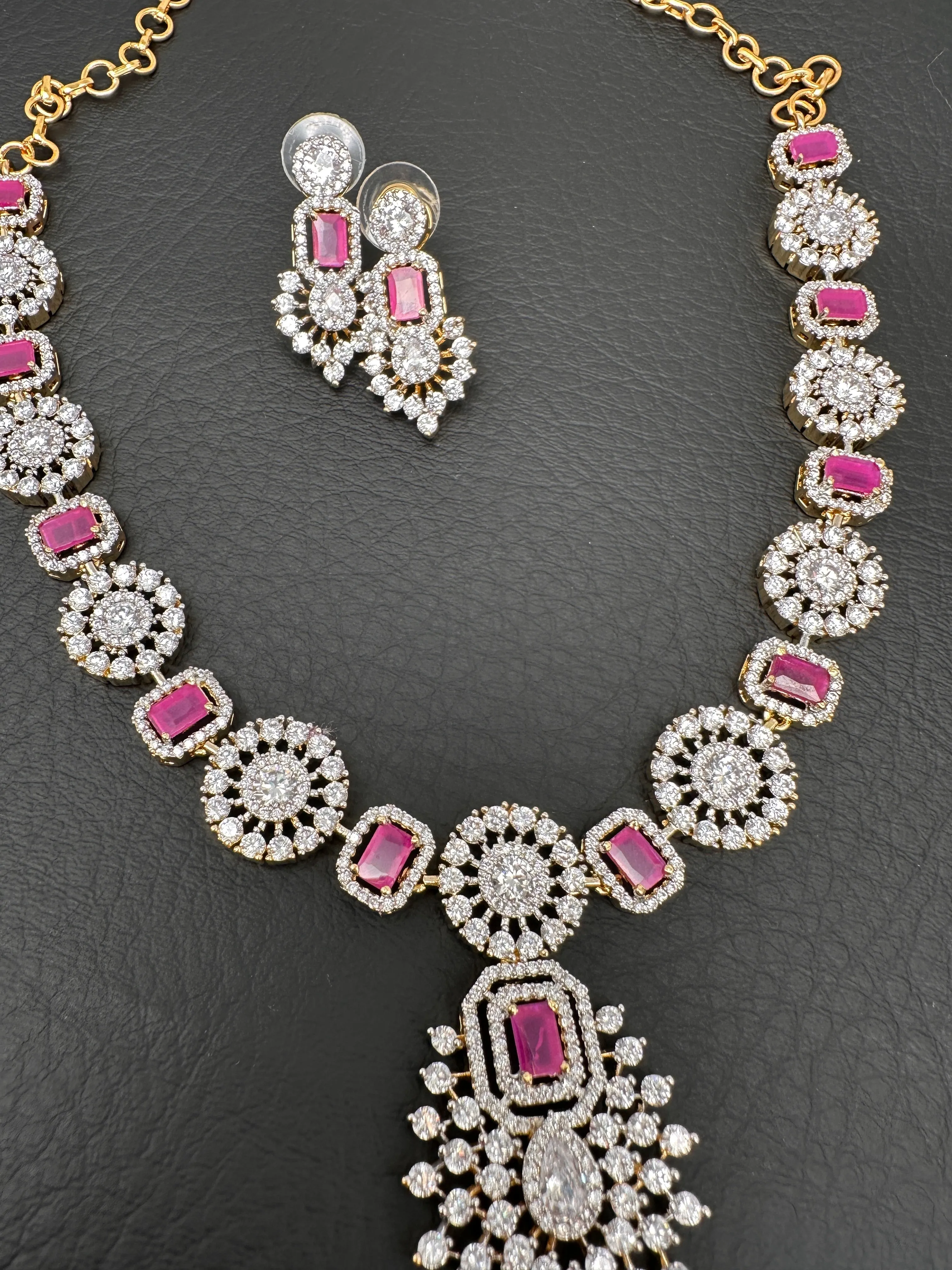 AD Color Stone Dainty Necklace