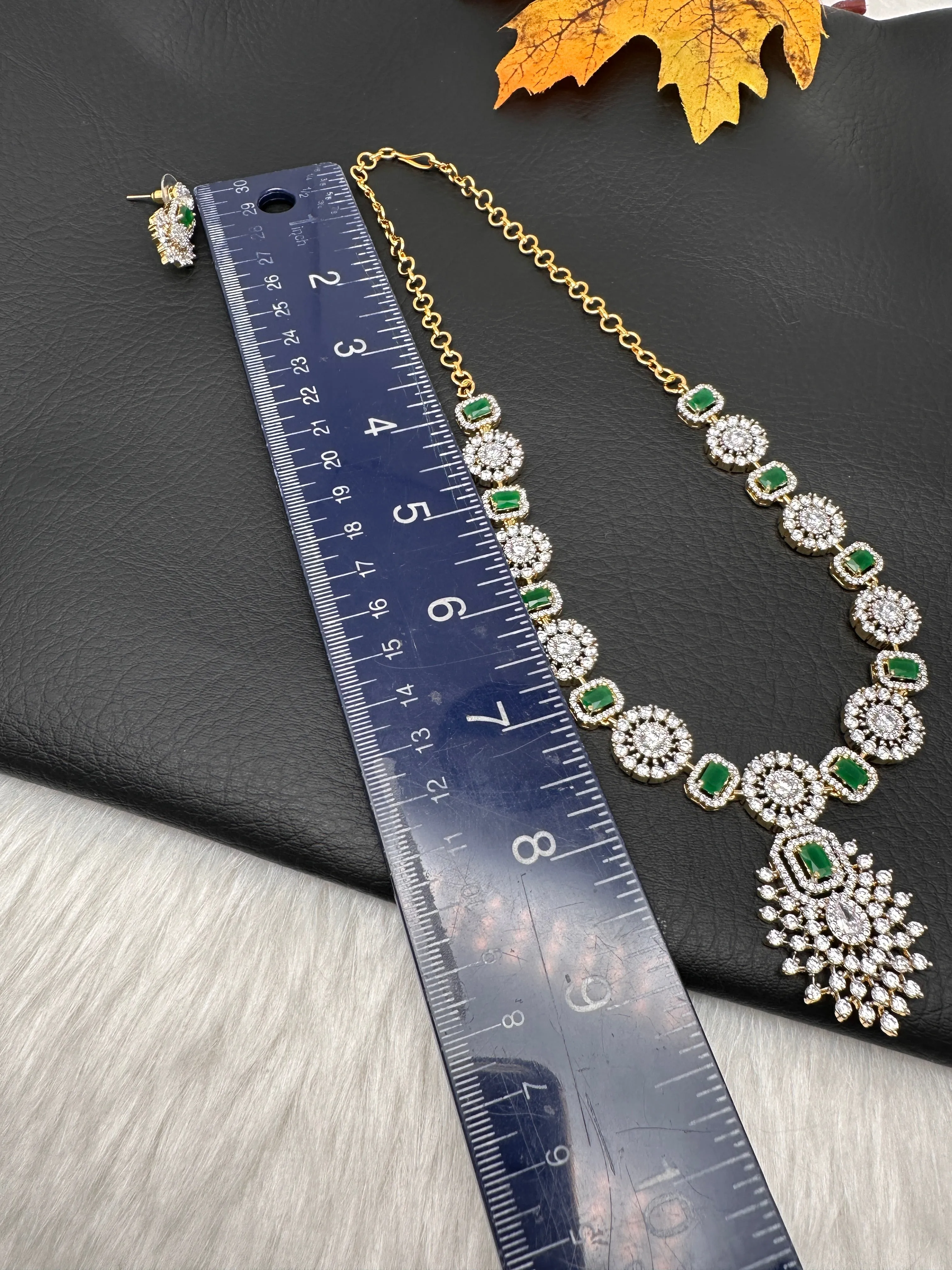 AD Color Stone Dainty Necklace