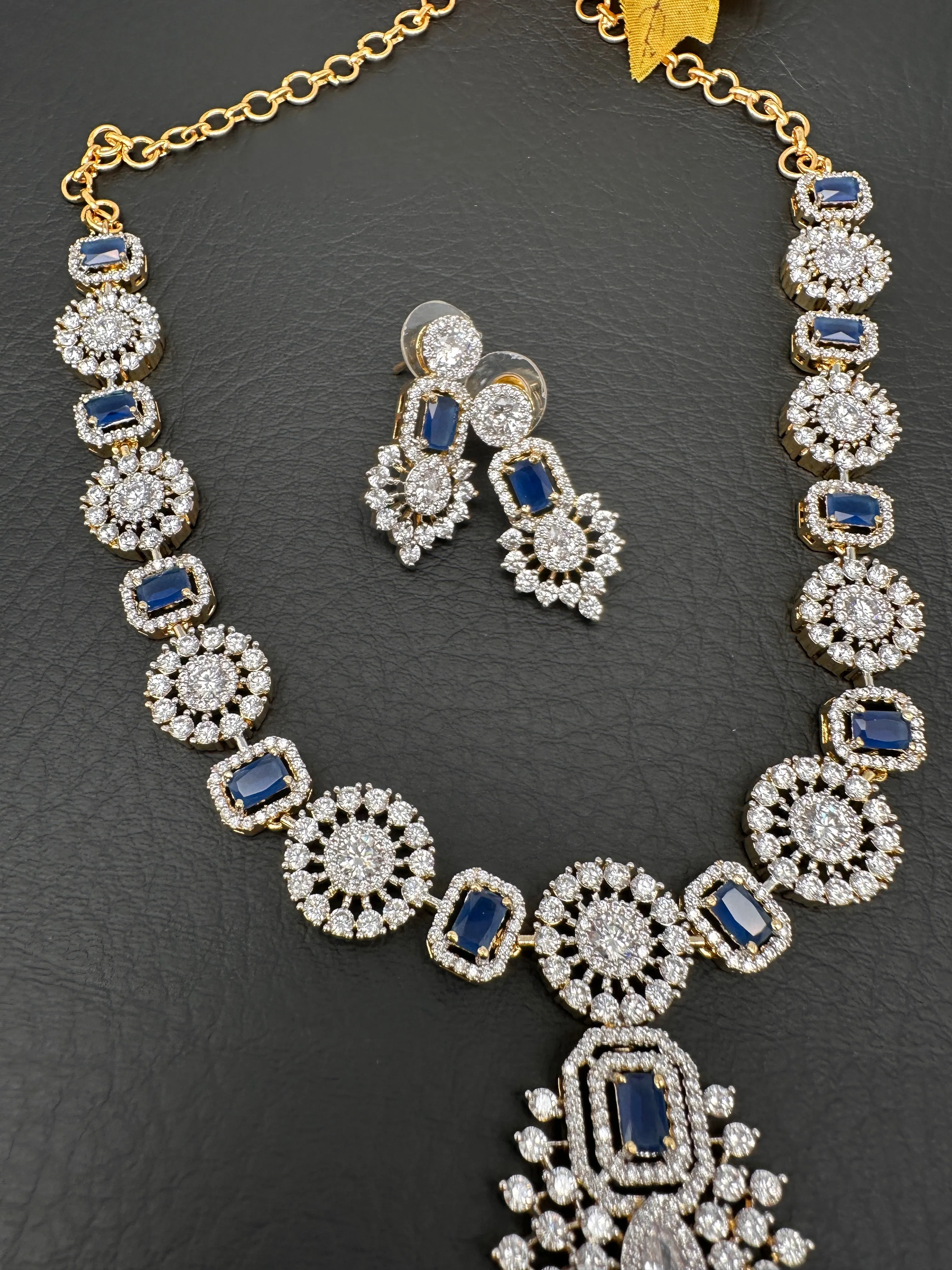AD Color Stone Dainty Necklace