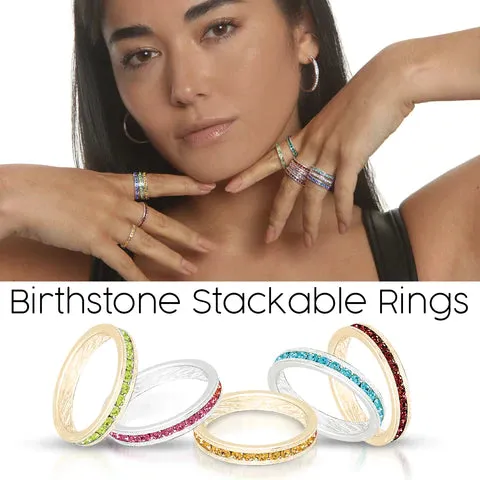 Birthstone Stackable Rings (Yellow)