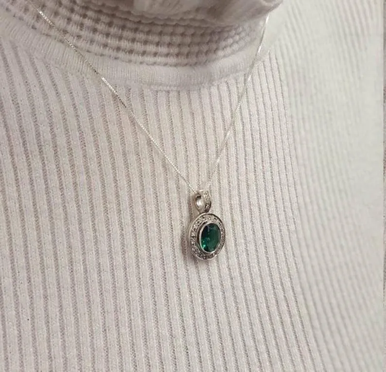 Blue Sapphire Pendant - Victorian Sapphire Necklace - Blue Vintage Necklace