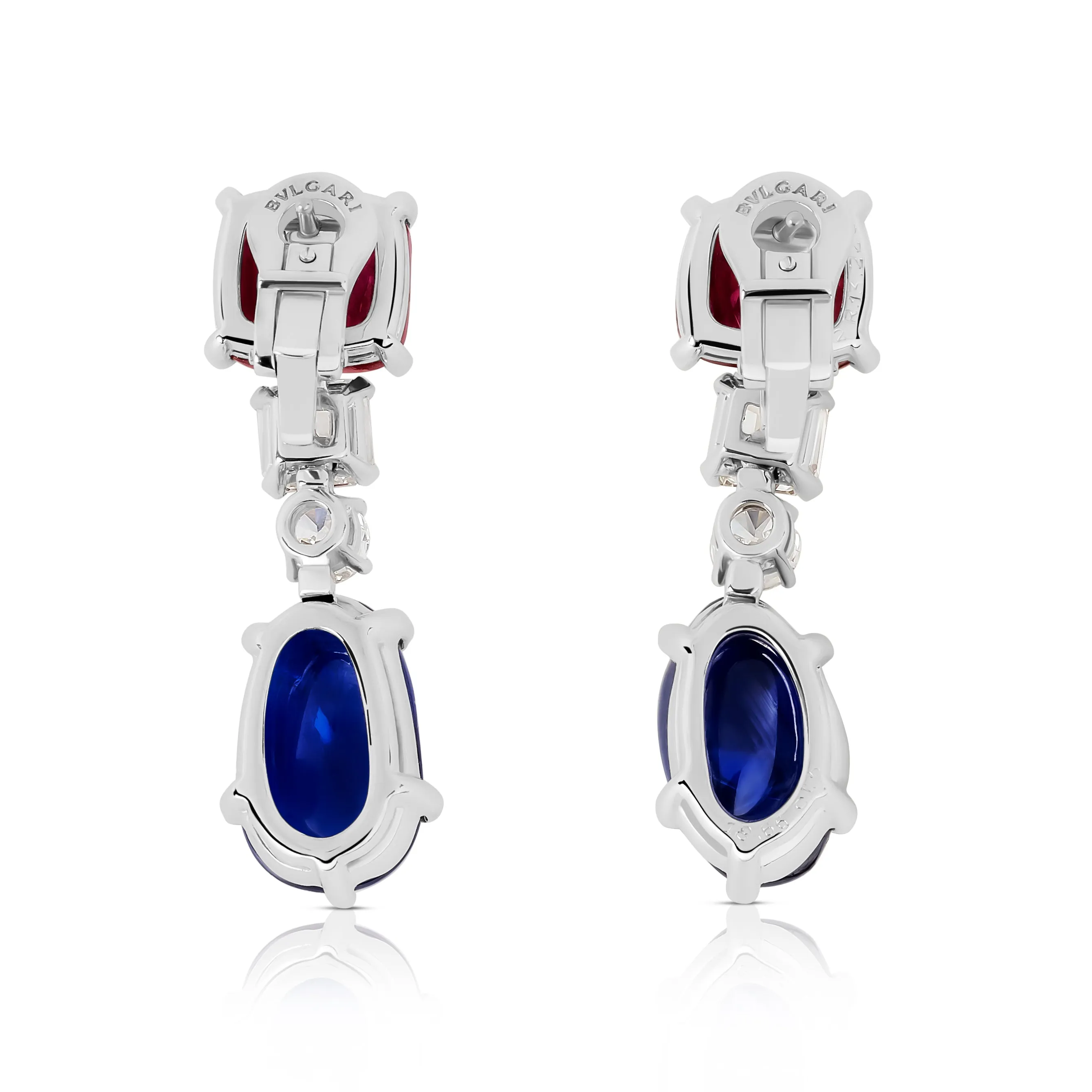 Bvlgari Earrings Sapphire and Ruby