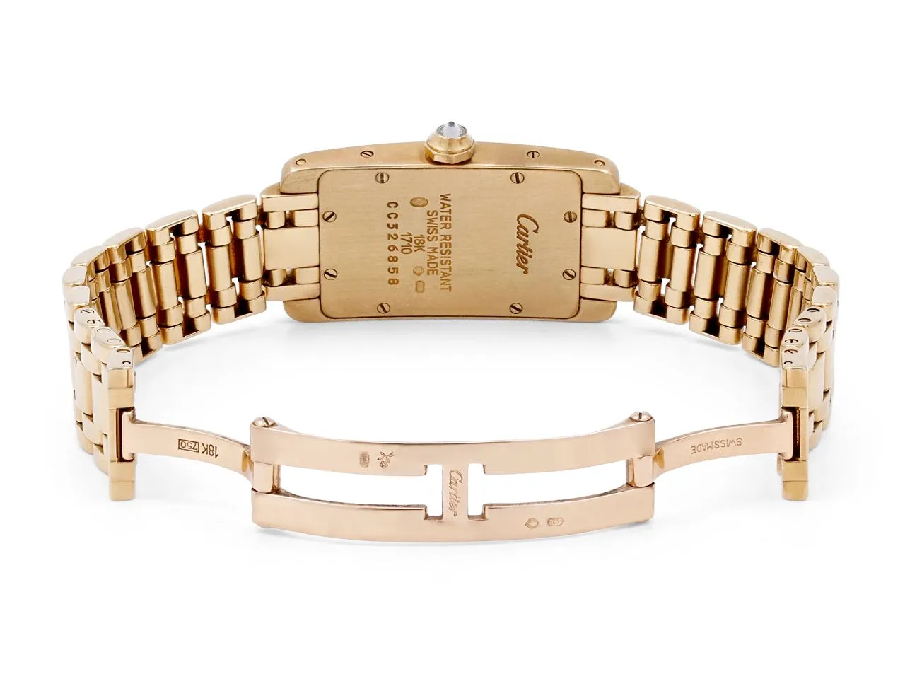 Cartier Diamond 'Tank Americaine' Watch in 18K Gold, Small Model