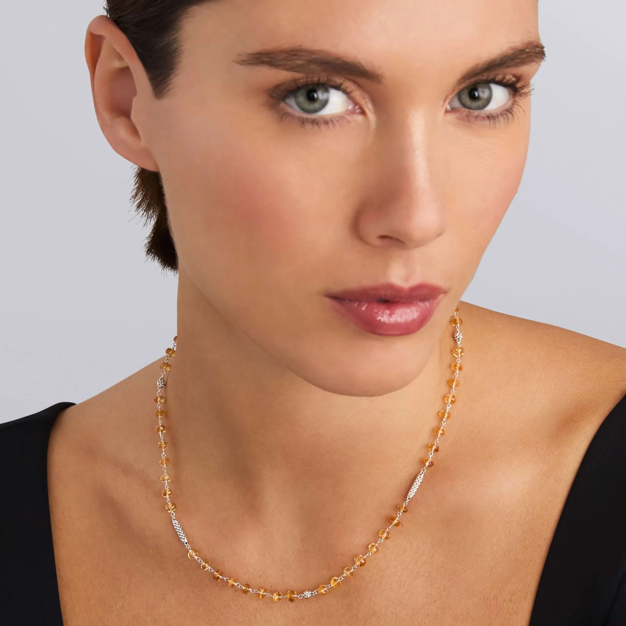 Caviar Icon Citrine Beaded Necklace
