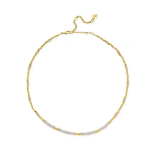 CHLOBO Gold Summer of Love Rose Quartz Choker Necklace
