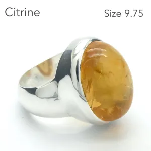 Citrine Ring Cabochon Oval, Natural, 925 Silver p1