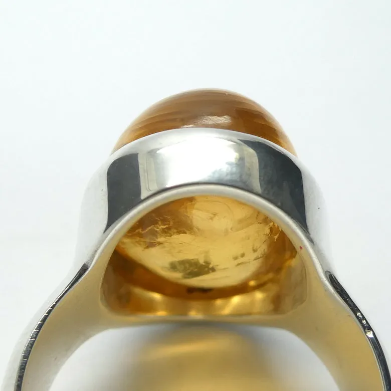 Citrine Ring Cabochon Oval, Natural, 925 Silver p1