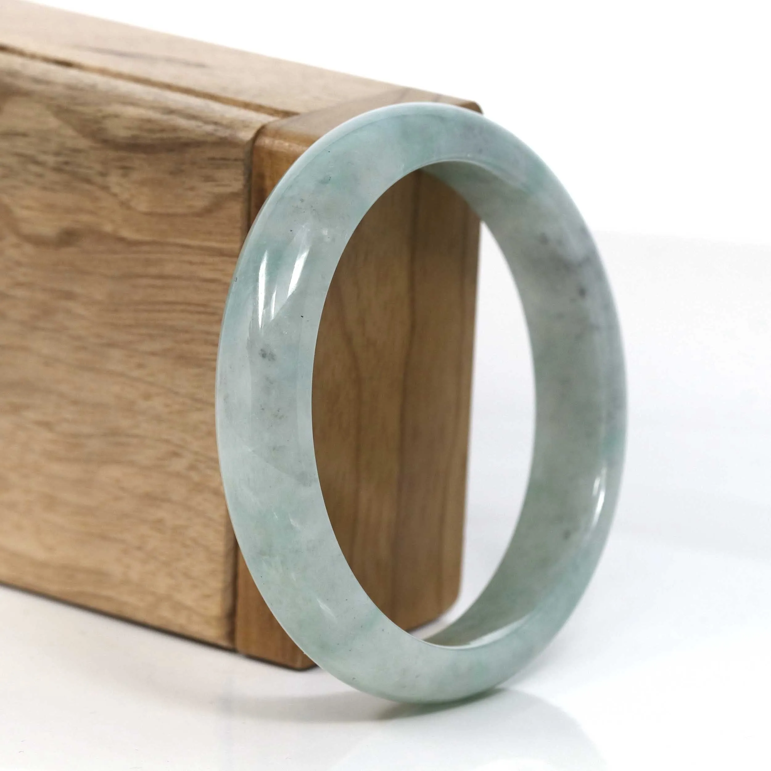 Classic Blue Green Natural Burmese Jadeite Jade Bangle (58.72 mm) #959