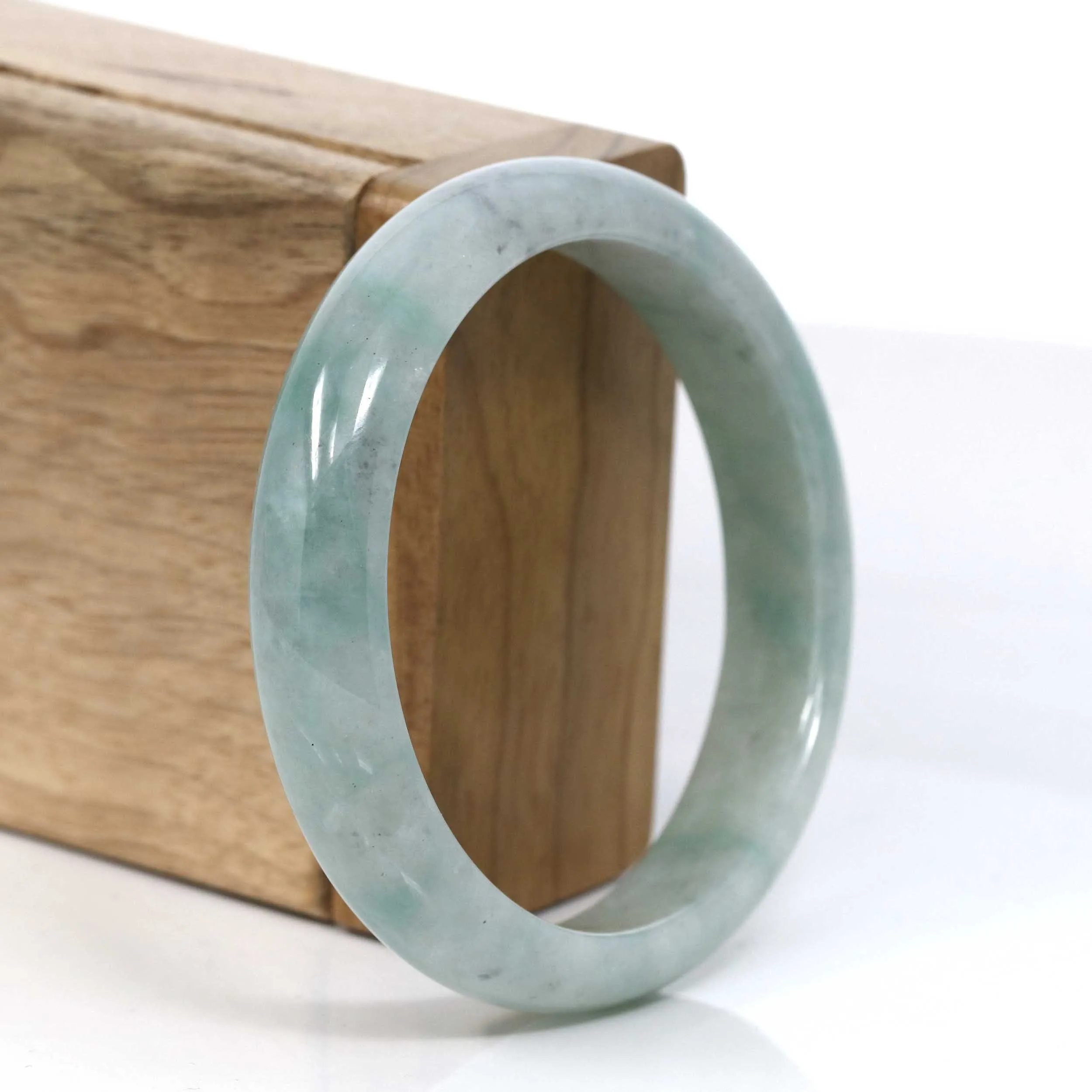 Classic Blue Green Natural Burmese Jadeite Jade Bangle (58.72 mm) #959