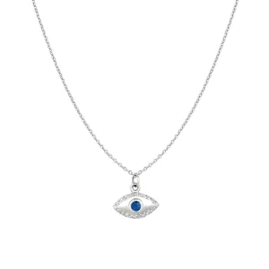 Diamond & Sapphire Evil Eye Necklace