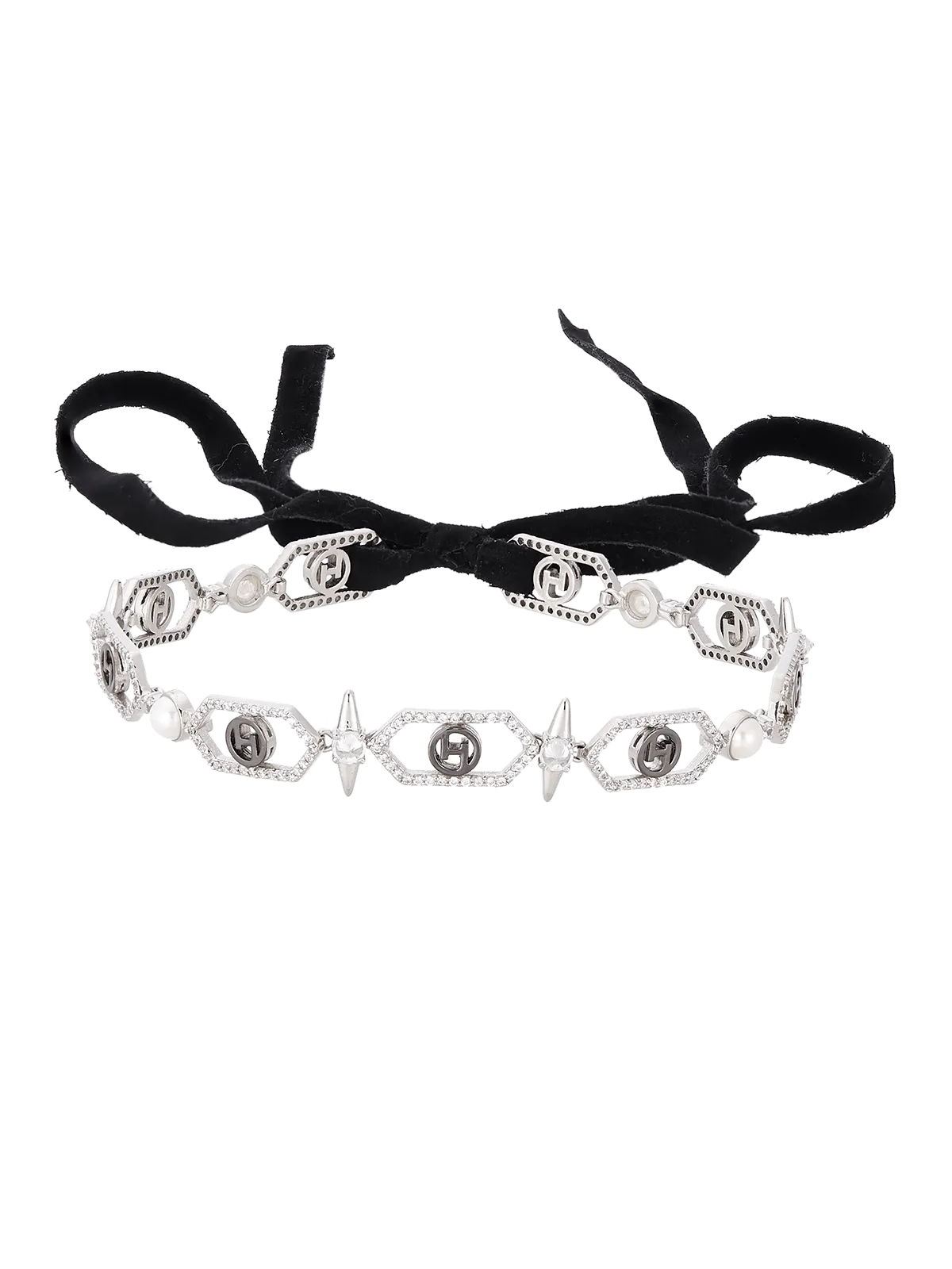 Dominique Throne Wearing OH Celeste Sirius Embellished Choker Necklace