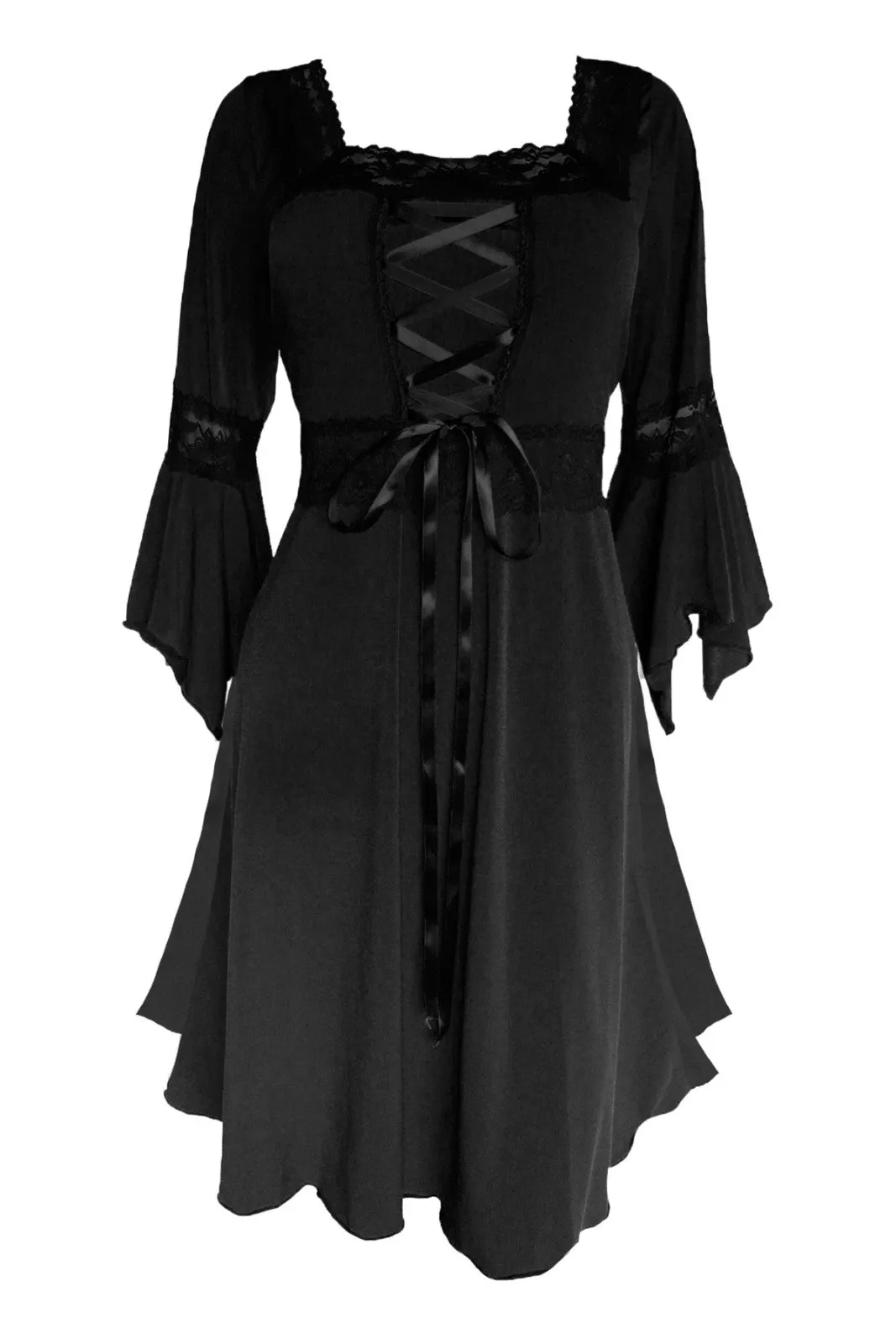 Eternal Vampire Costume with Renaissance Dress, Black