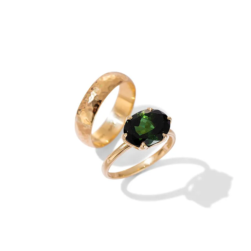 Forged Band, Wide, 9kt Yellow Gold