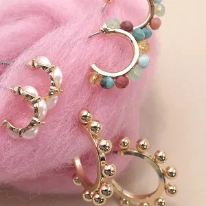 Gold Earring Trio Gold Earring Trio