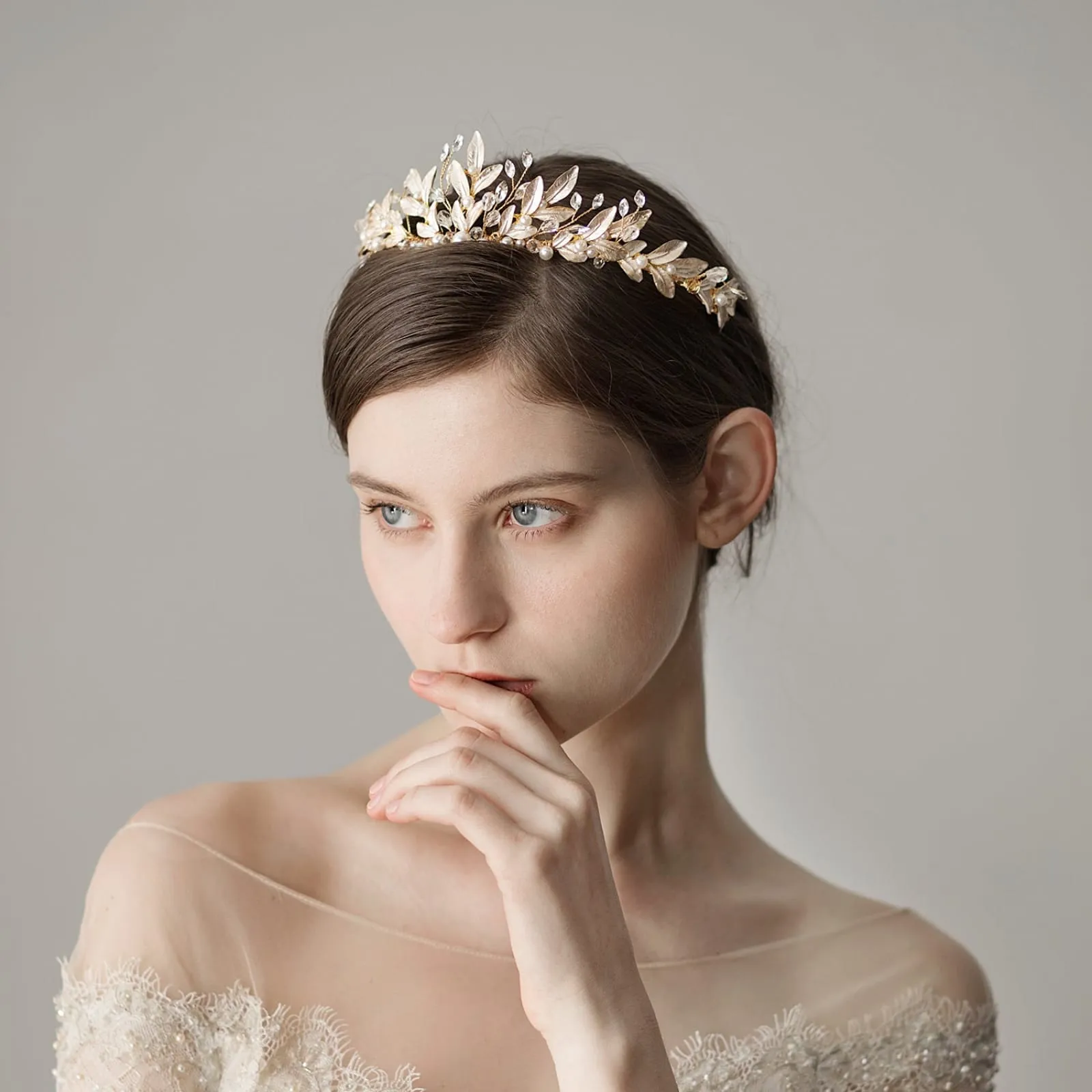 Golden Bride Crown Princess Headwear Wedding Hair Jewelry Vintage Headpieces