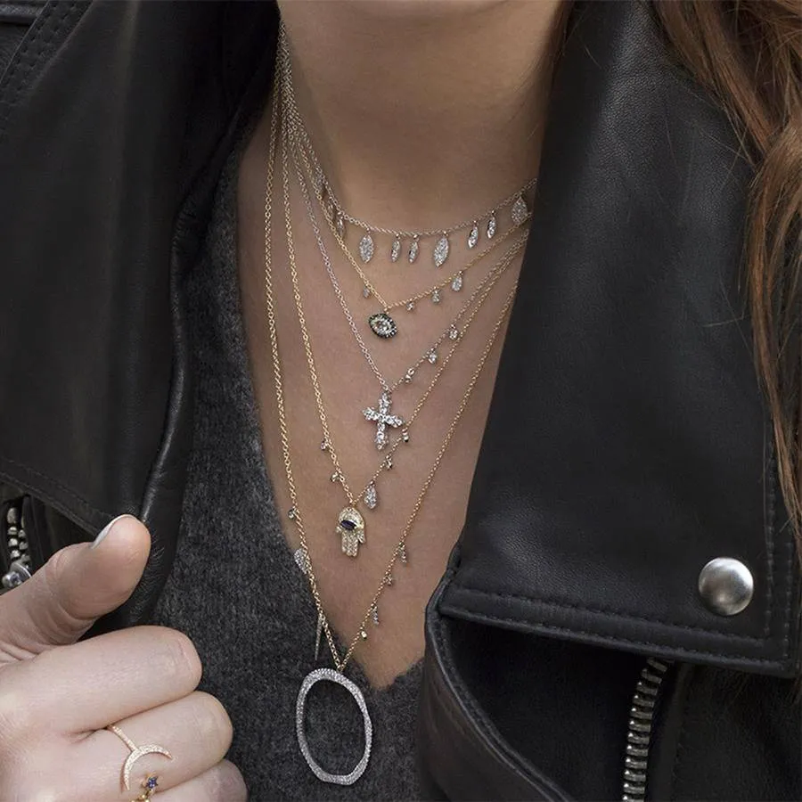 Meira T Blue Diamond Evil Eye Necklace
