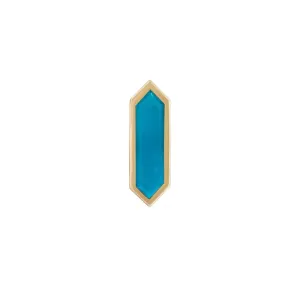 Mini Hexa Turquoise Stud Earring - Gold - ST-HEX-TUR Mini Hexa Turquoise Stud Earring - Gold - ST-HEX-TUR