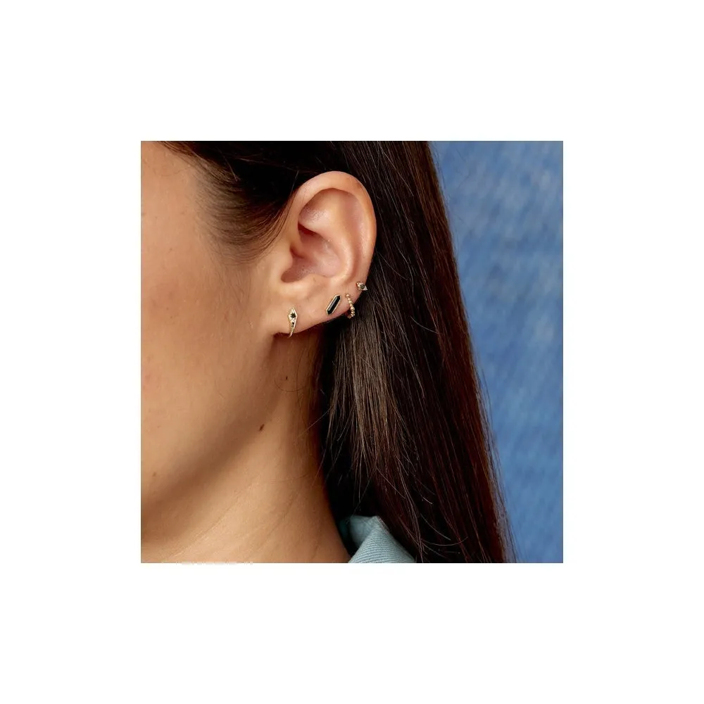 Mini Hexa Turquoise Stud Earring - Gold - ST-HEX-TUR