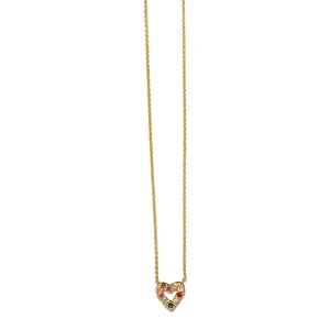 Multicolor Tiny Open Heart Necklace