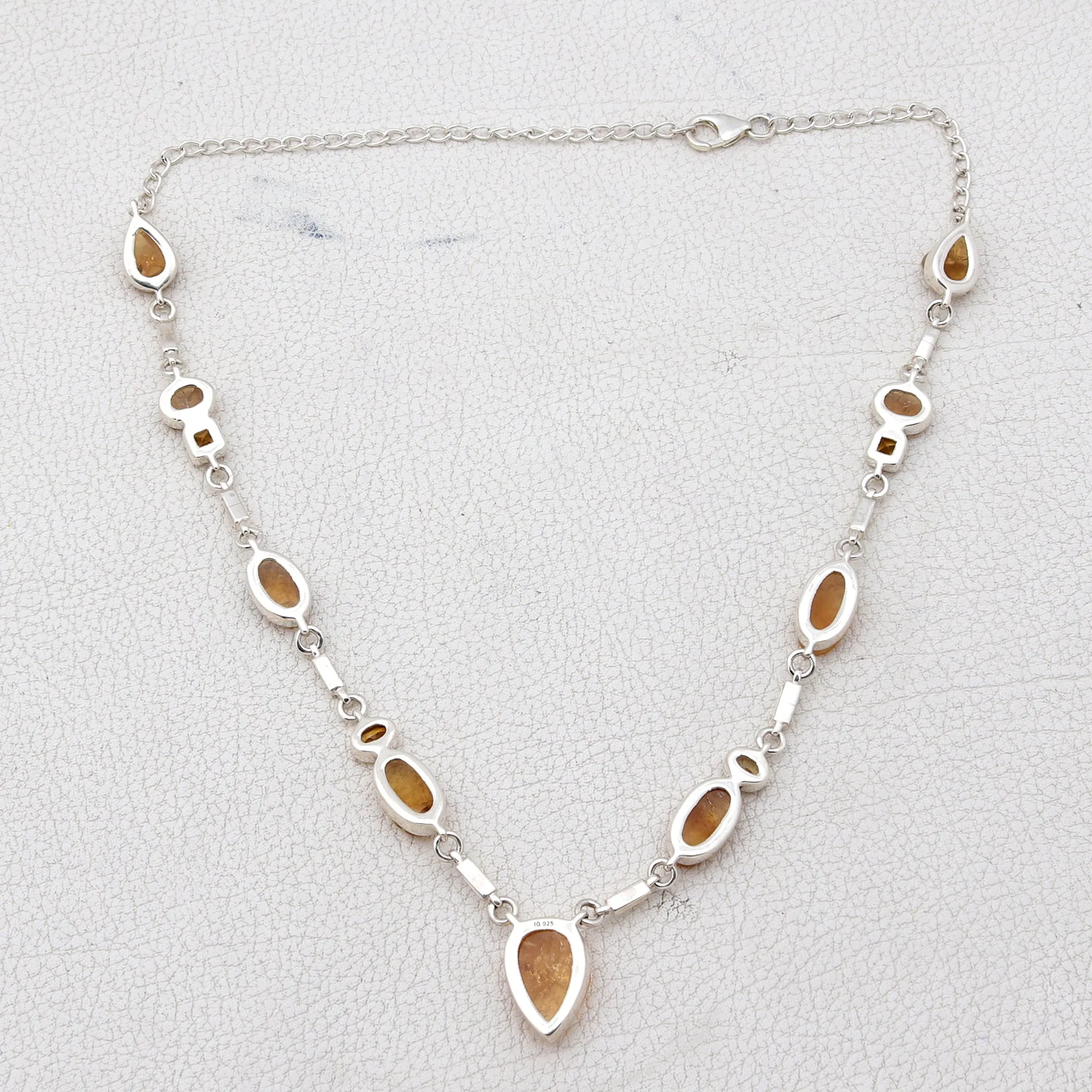 Natural Citrine silver Necklace