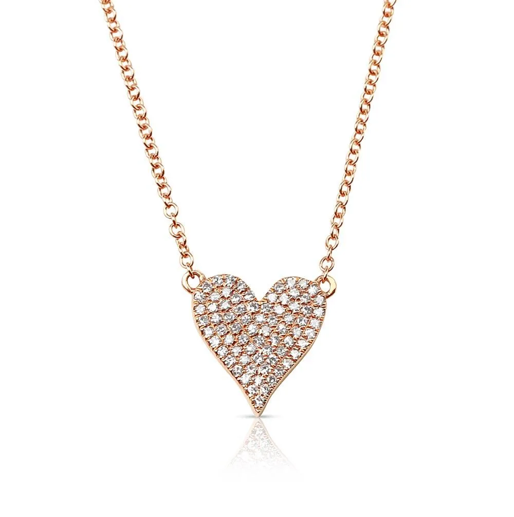 REVERSIBLE WHITE DIAMOND AND RED RUBY HEART NECKLACE