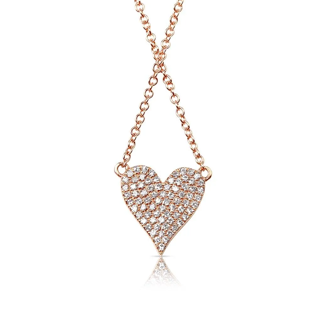 REVERSIBLE WHITE DIAMOND AND RED RUBY HEART NECKLACE