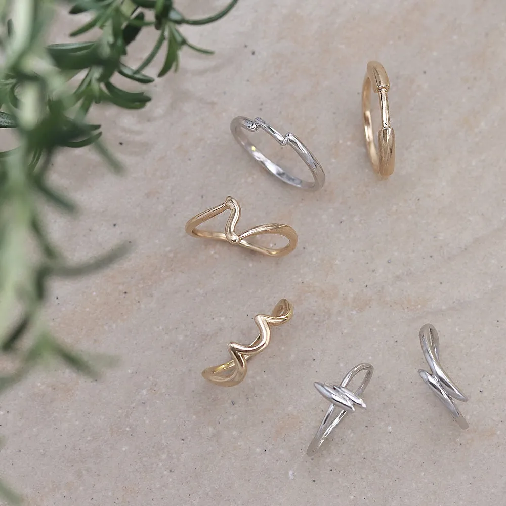 Rhodium Plated Crossover Band Ring