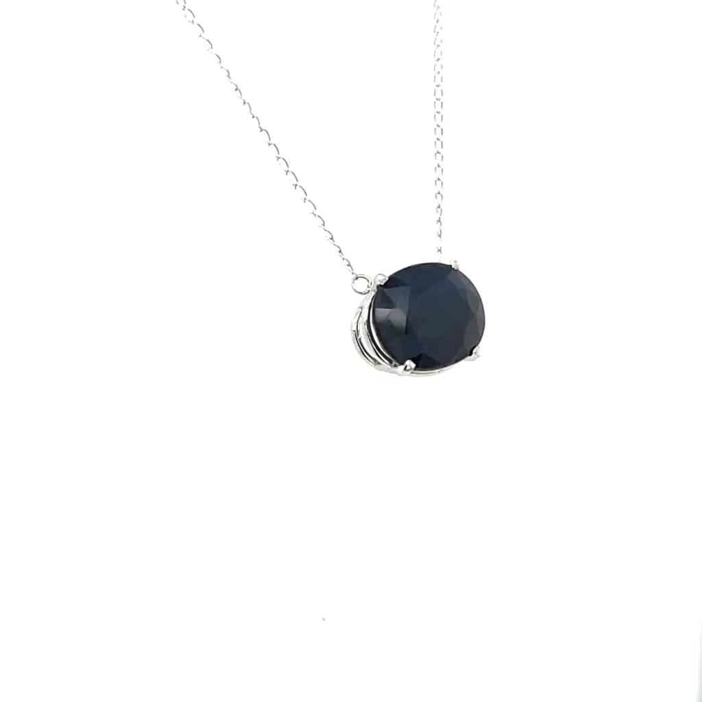 Sapphire Necklace 14k White Gold Chain at Regard Jewelry in Austin, Texas