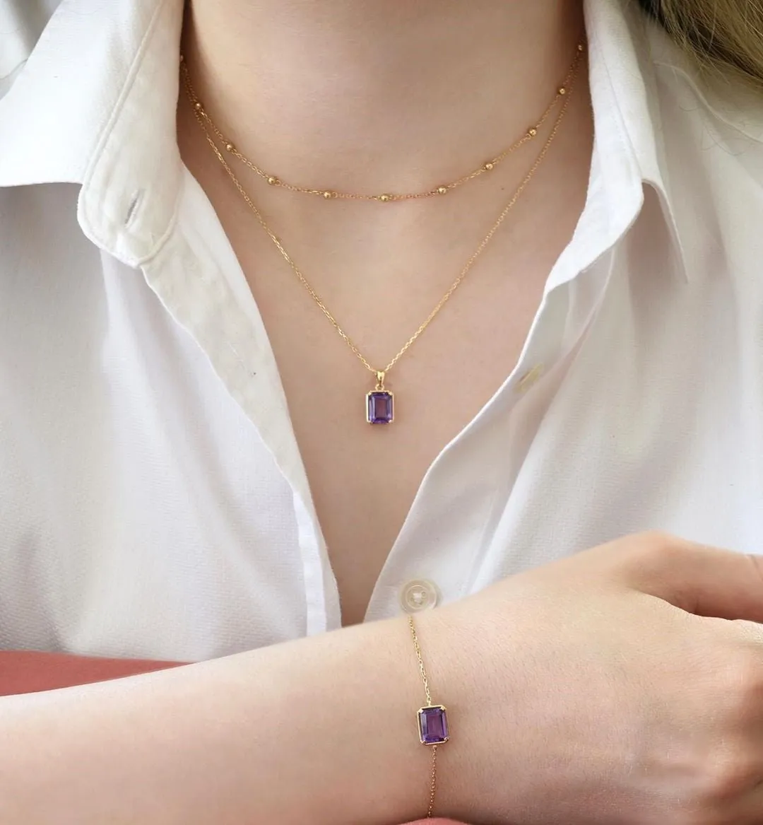 Seta Necklace in Citrine