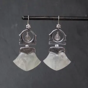 Silver and Mother of Pearl Tuareg Earrings