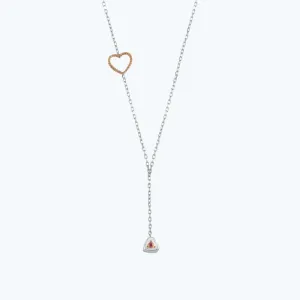 Silver Ruby Heart Necklace