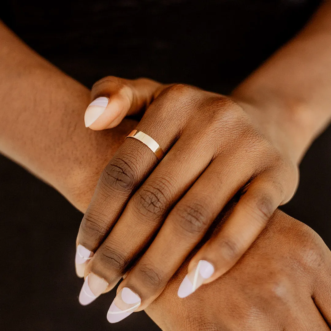 Solid Gold Cigar Band Ring