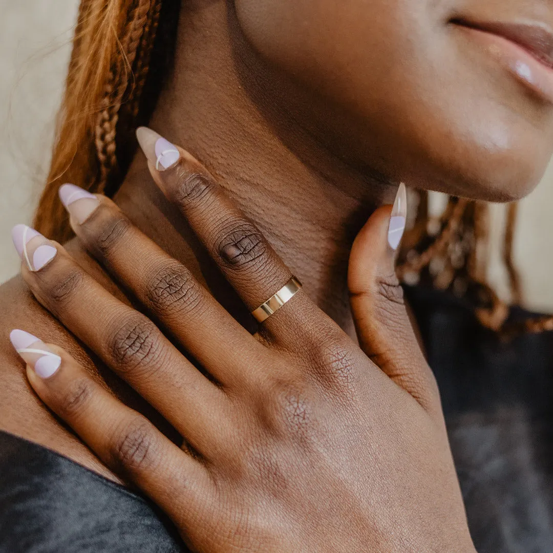Solid Gold Cigar Band Ring