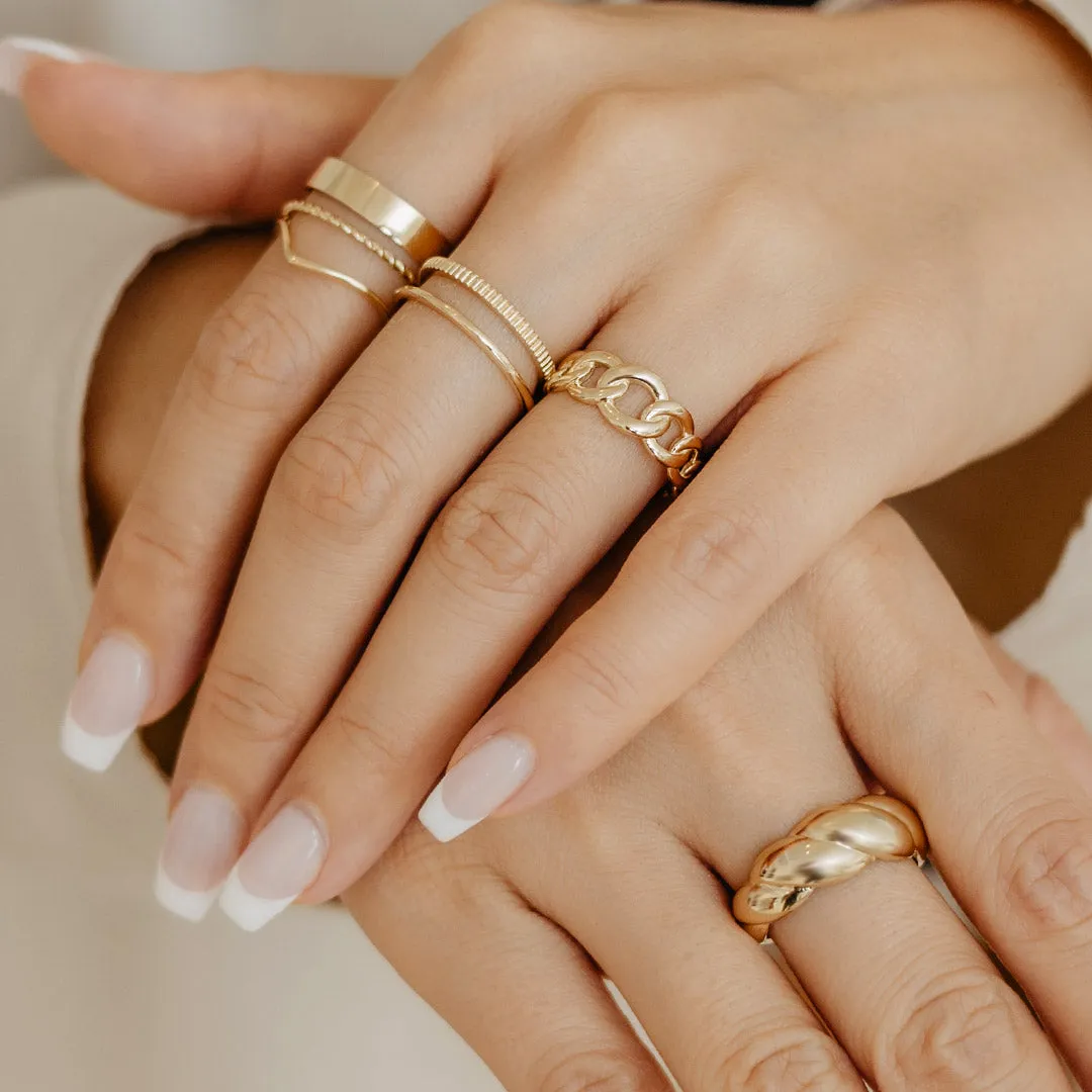 Solid Gold Cigar Band Ring