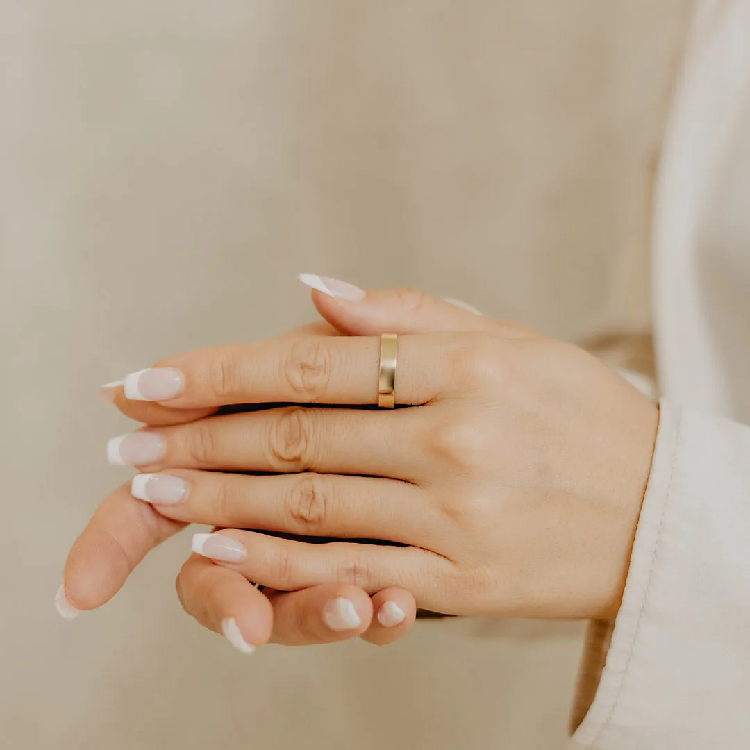 Solid Gold Cigar Band Ring