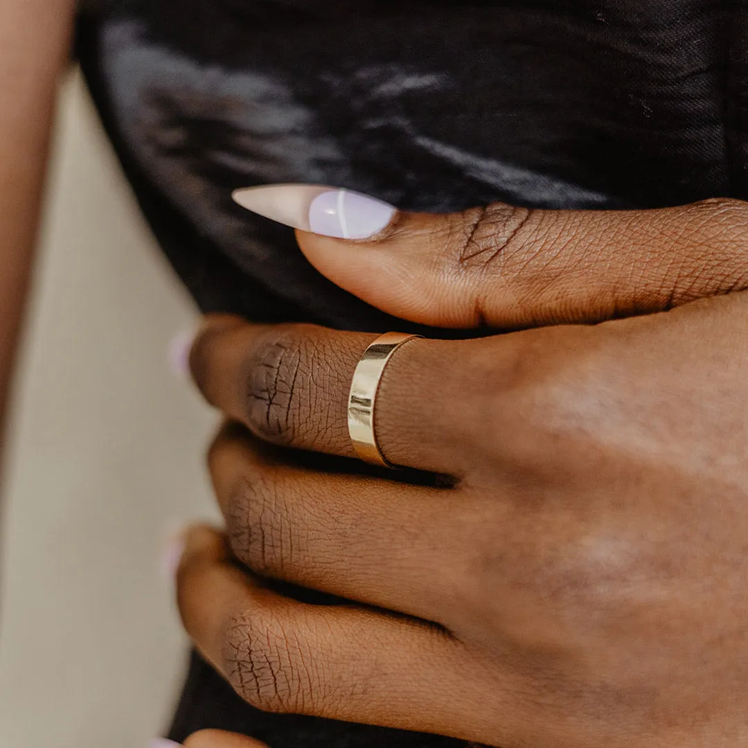 Solid Gold Cigar Band Ring