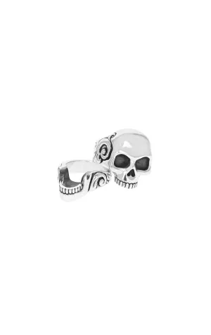 Stacked Skull Ring w/ Scroll Design
